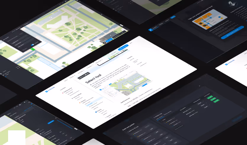 A compilation of UI screenshots for the Map Editor software