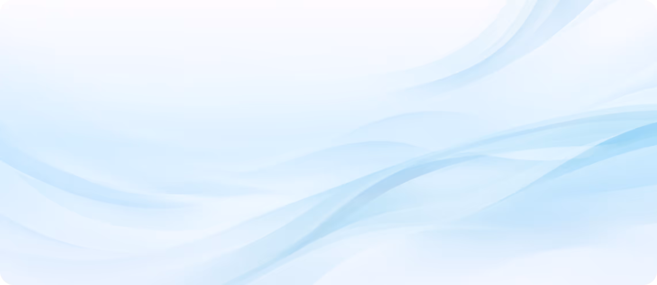Soft abstract background with flowing light blue and white curved waves.