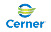 Cerner logo with blue and green text styled in a modern font.