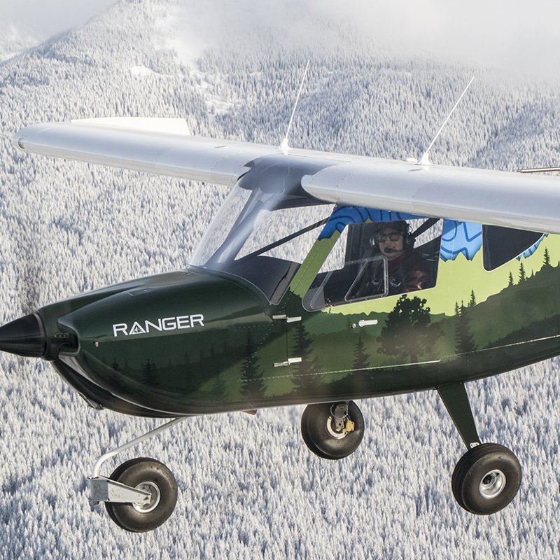 Vashon Ranger R7 landing gear and fuselage detail on the ground.