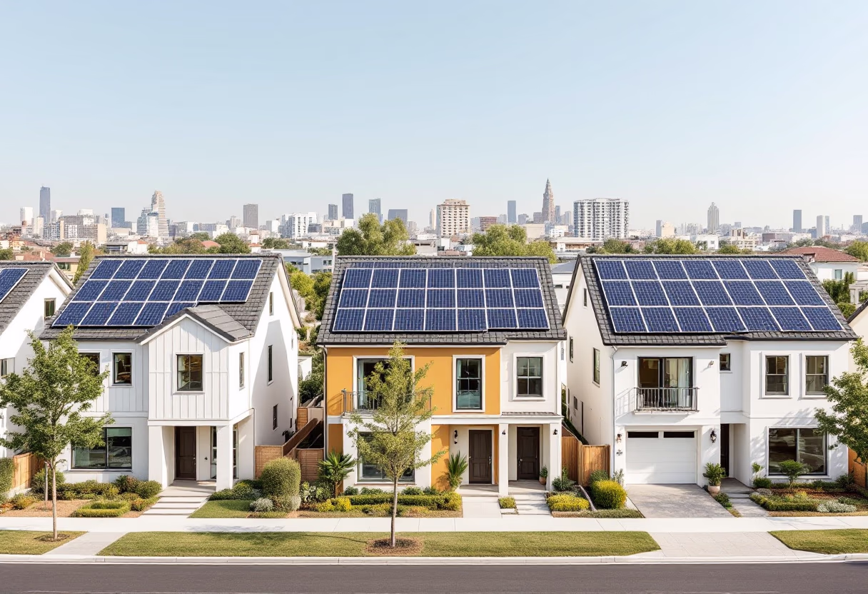 image of solar panels on rooftops