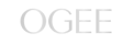 Text displaying the word OGEE in gold capital letters on a white background.