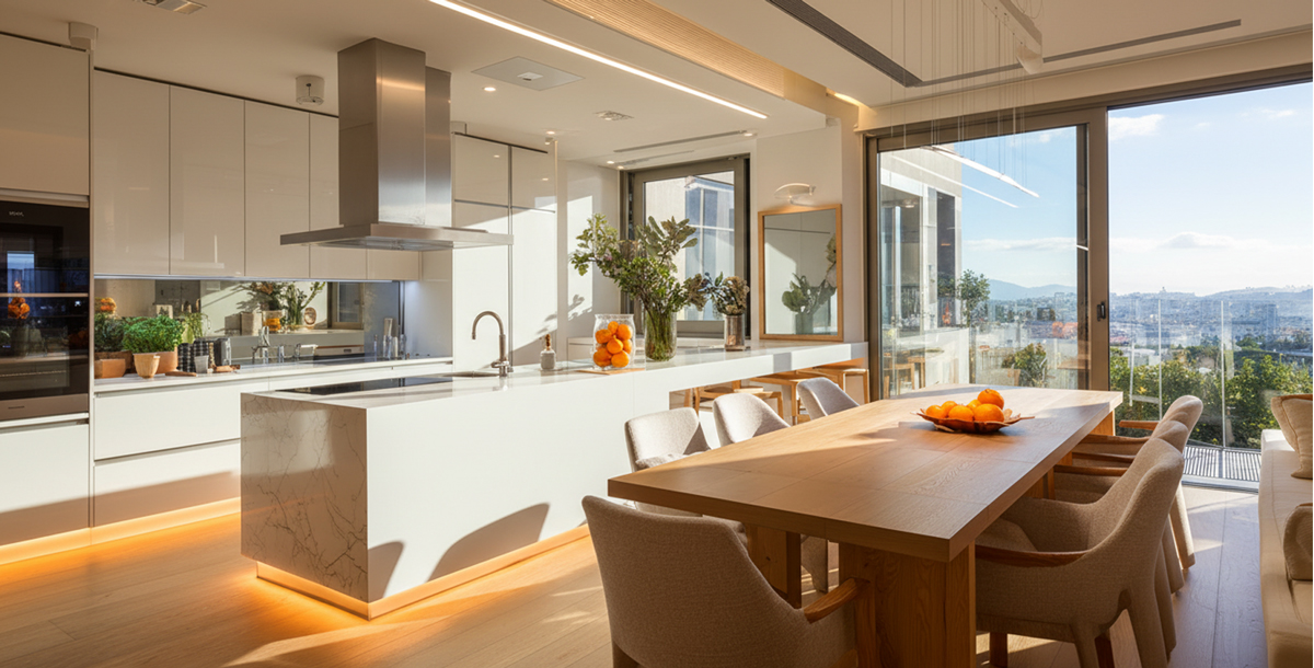 interior construction detail for a luxury kitchen