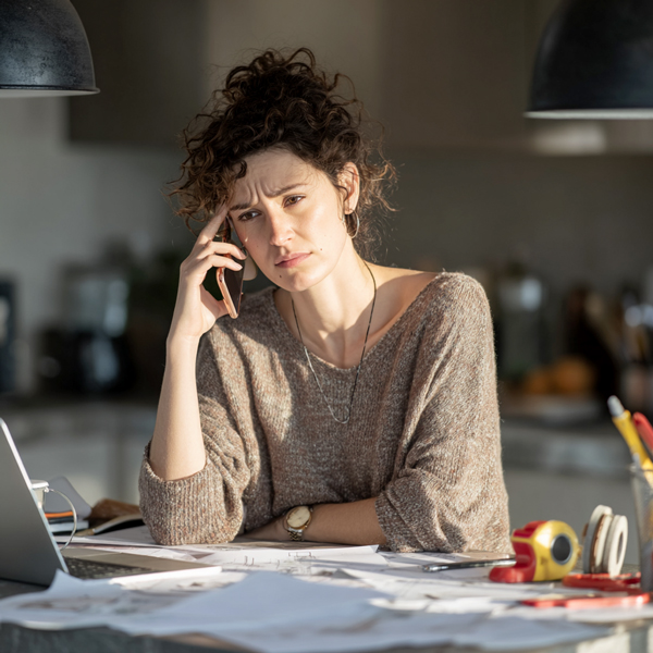 מעצבת פנים מתמודדת עם עומס בעבודה – המחשה לשירות של ארץ מטבחים | Eretz Kitchens שמונע כאבי ראש ומוביל תהליך מסודר וברור למעצבות ולאדריכלים.