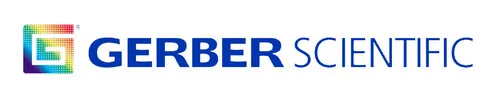 Gerber Scientific logo with a colorful pixelated G symbol and blue text.