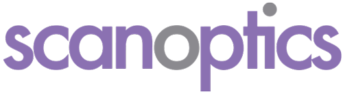 Scanoptics company logo in purple and gray text.