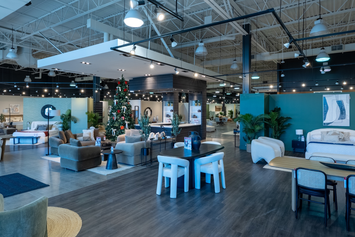 Furniture store showroom, example of functional retail renovations done right
