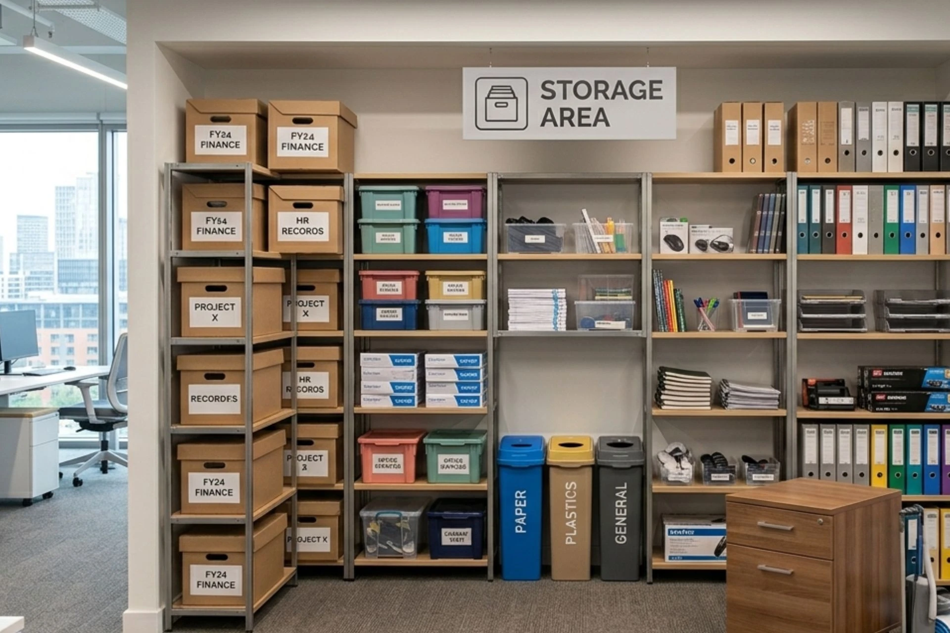 storage area in an office space