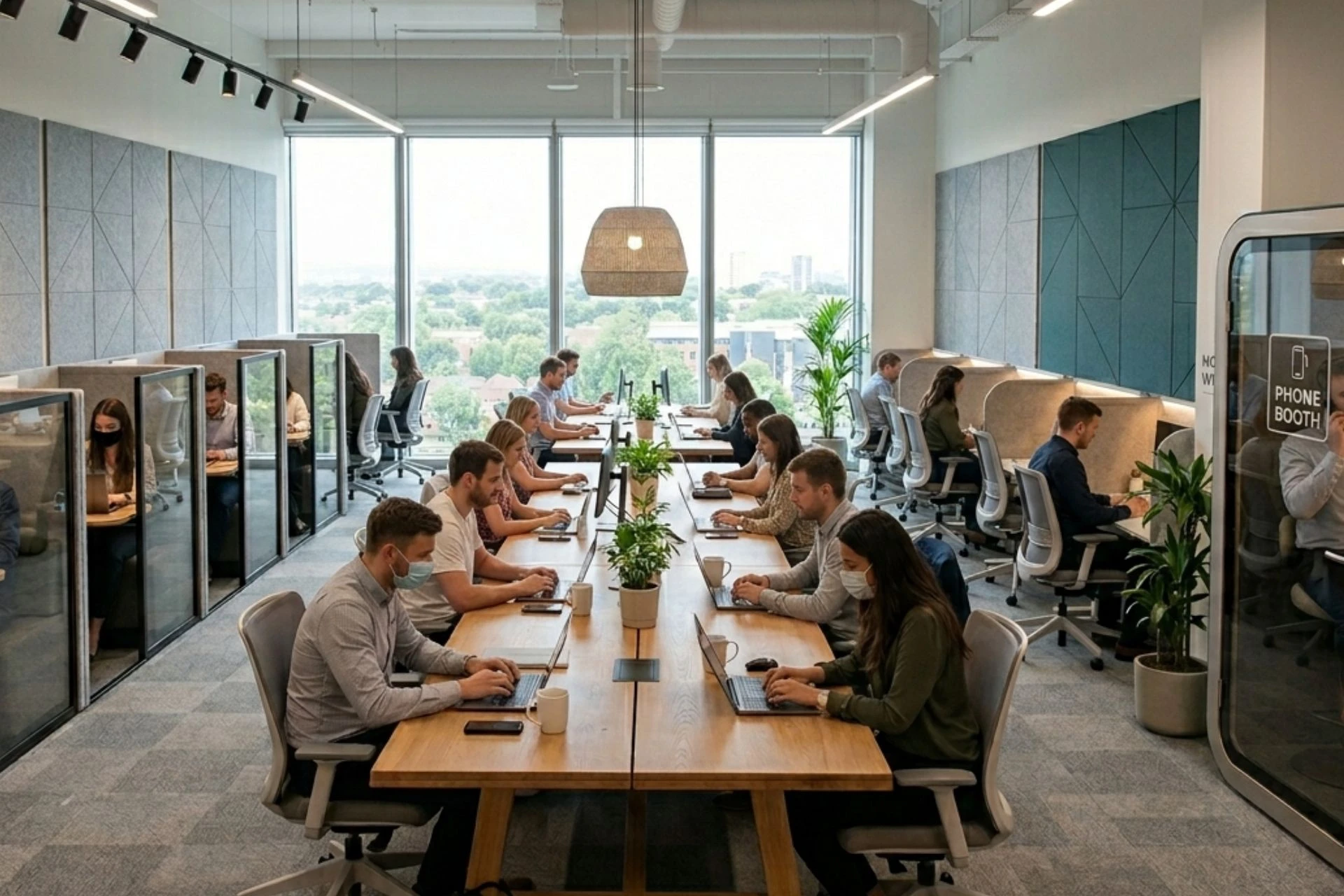 Hybrid office in a modern company