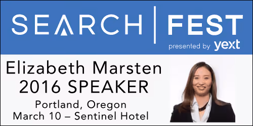 See Elizabeth Marsten speak at SearchFest 2016