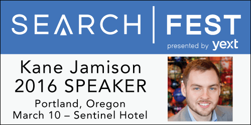 See Kane Jamison speak at SearchFest 2016