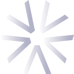 Abstract radial starburst shape with six symmetrical gradient lines converging at the center.