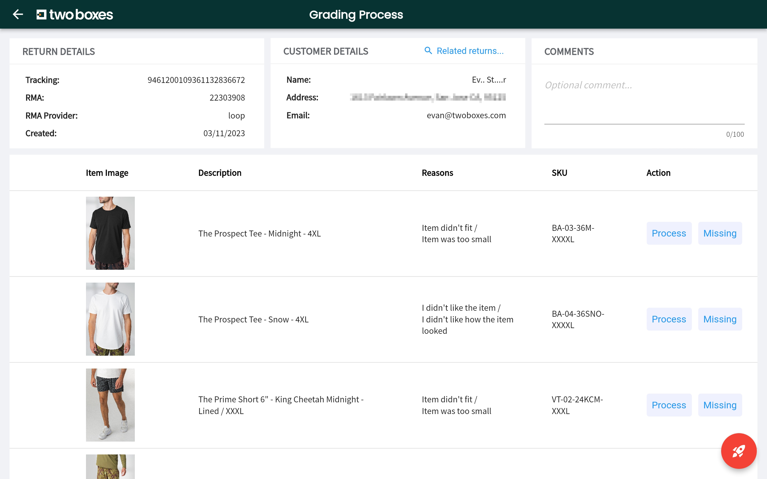 Two Boxes returns intelligence — automated inspection and SKU-level analytics