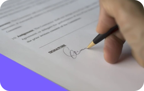 signature placed on a document