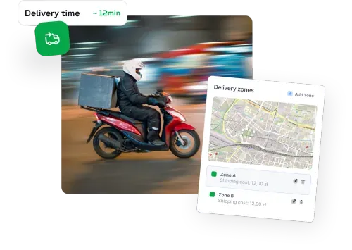food delivery guy on a scooter