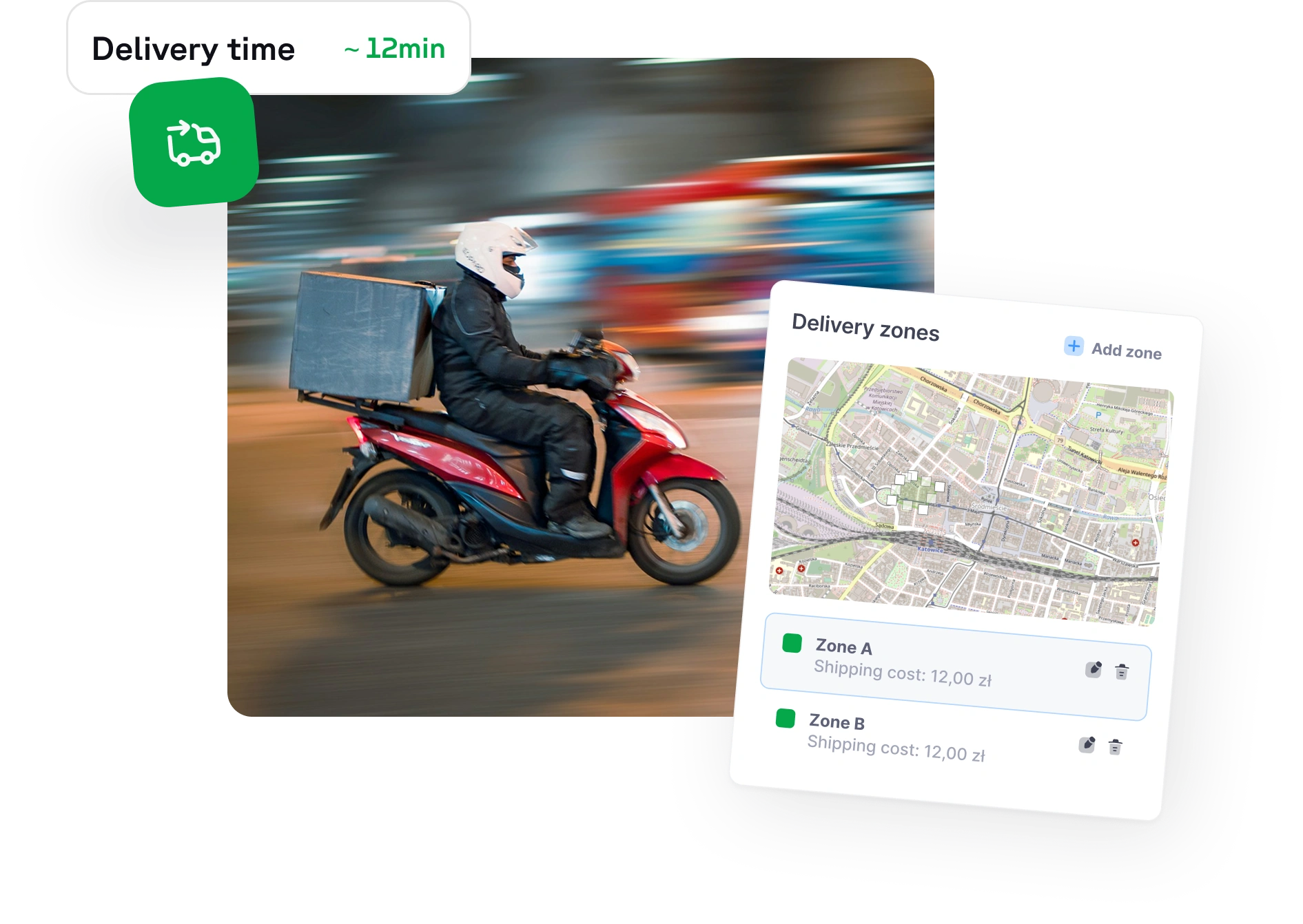 food delivery guy on a scooter