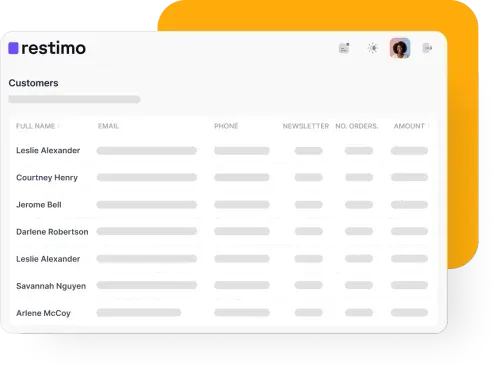 Screen of an app with users database 