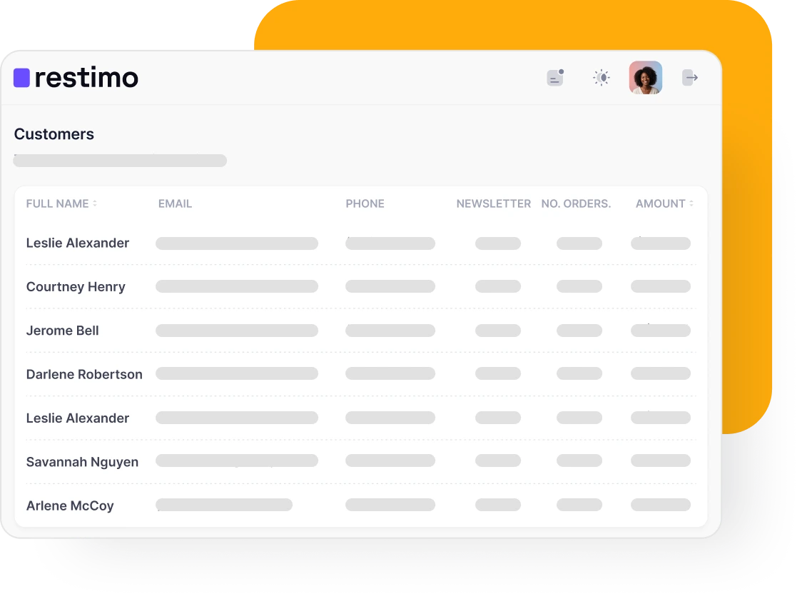 Screen of an app with users database 