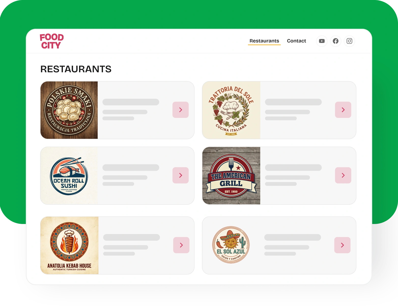 Image shows marketplace where visitor can choose restaurant