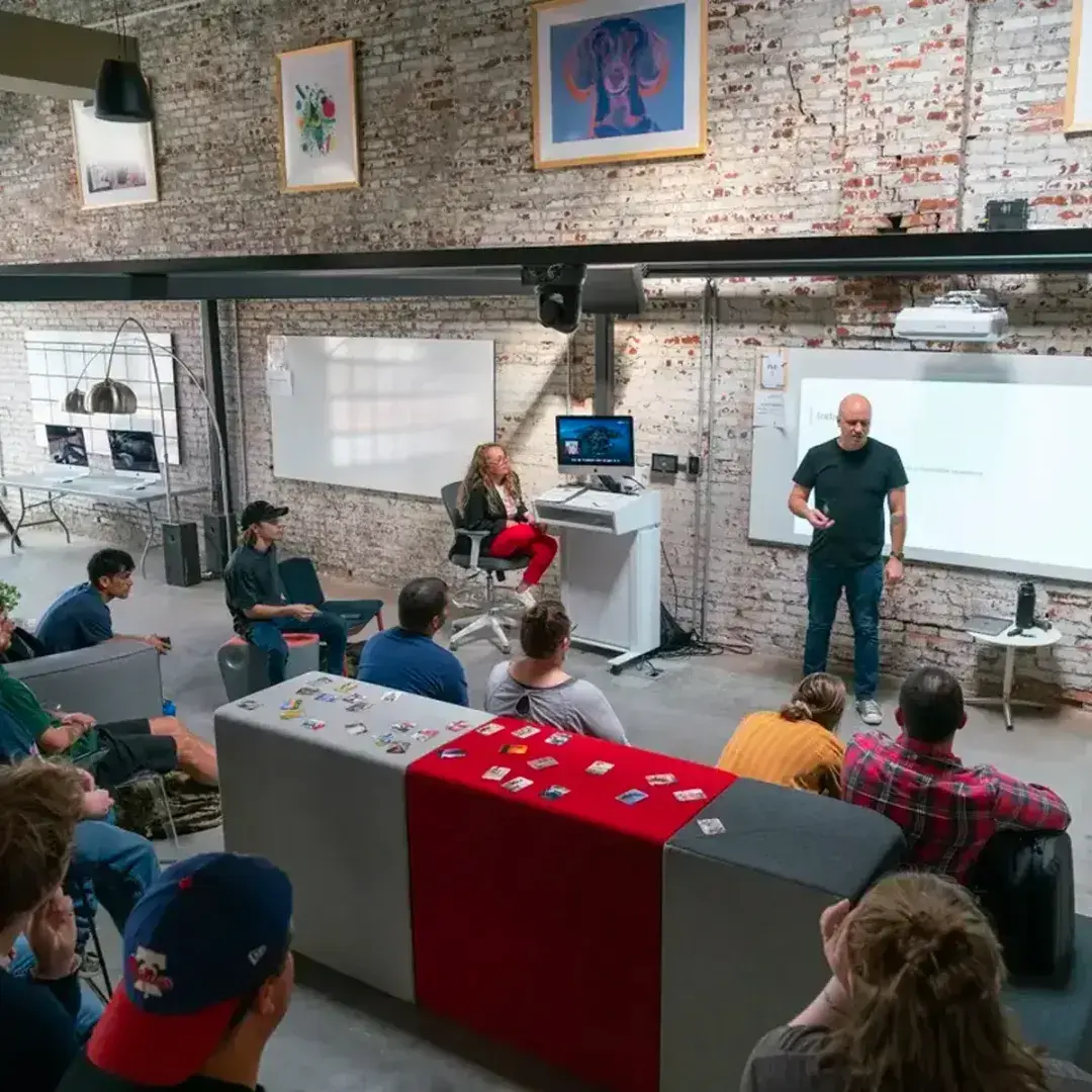 Students engaging inside Atlas School in Tulsa.