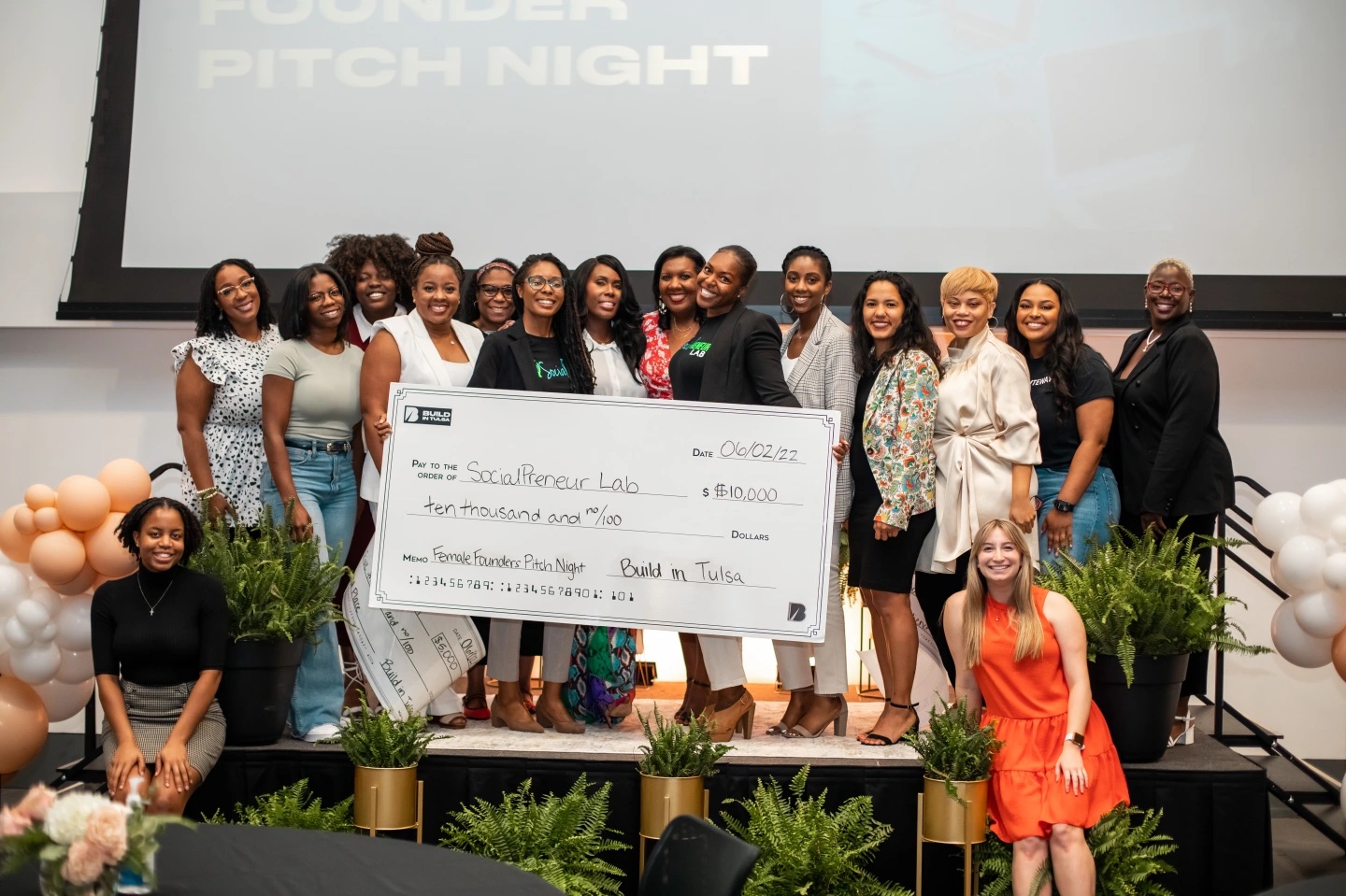 Female founders pitched their companies on June 2nd for a Built in Tulsa event. Grand prize winners Jamela Peterson and Kiana Smith of SocialPreneur Lab took home $10,000.