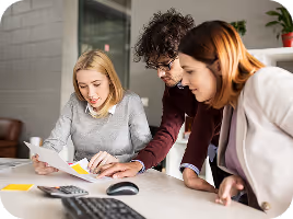 Professionals working in technology and innovation developing digital solutions