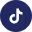 TikTok logo in white on a black circular background.