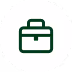 Green briefcase icon inside a dashed gray circle.