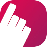 White hand icon making a snapping gesture on a pink to purple gradient background.