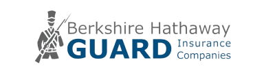 Berkshire Hathaway Guard Insurance Companies logo featuring a stylized guard figure and company name text.