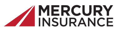 Mercury Insurance company logo with red triangular icon.