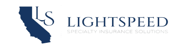 Logo featuring a blue silhouette of California with the letters 'LS' and the text 'LIGHTSPEED Specialty Insurance Solutions'.