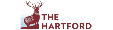 The Hartford company logo featuring a standing stag with large antlers.