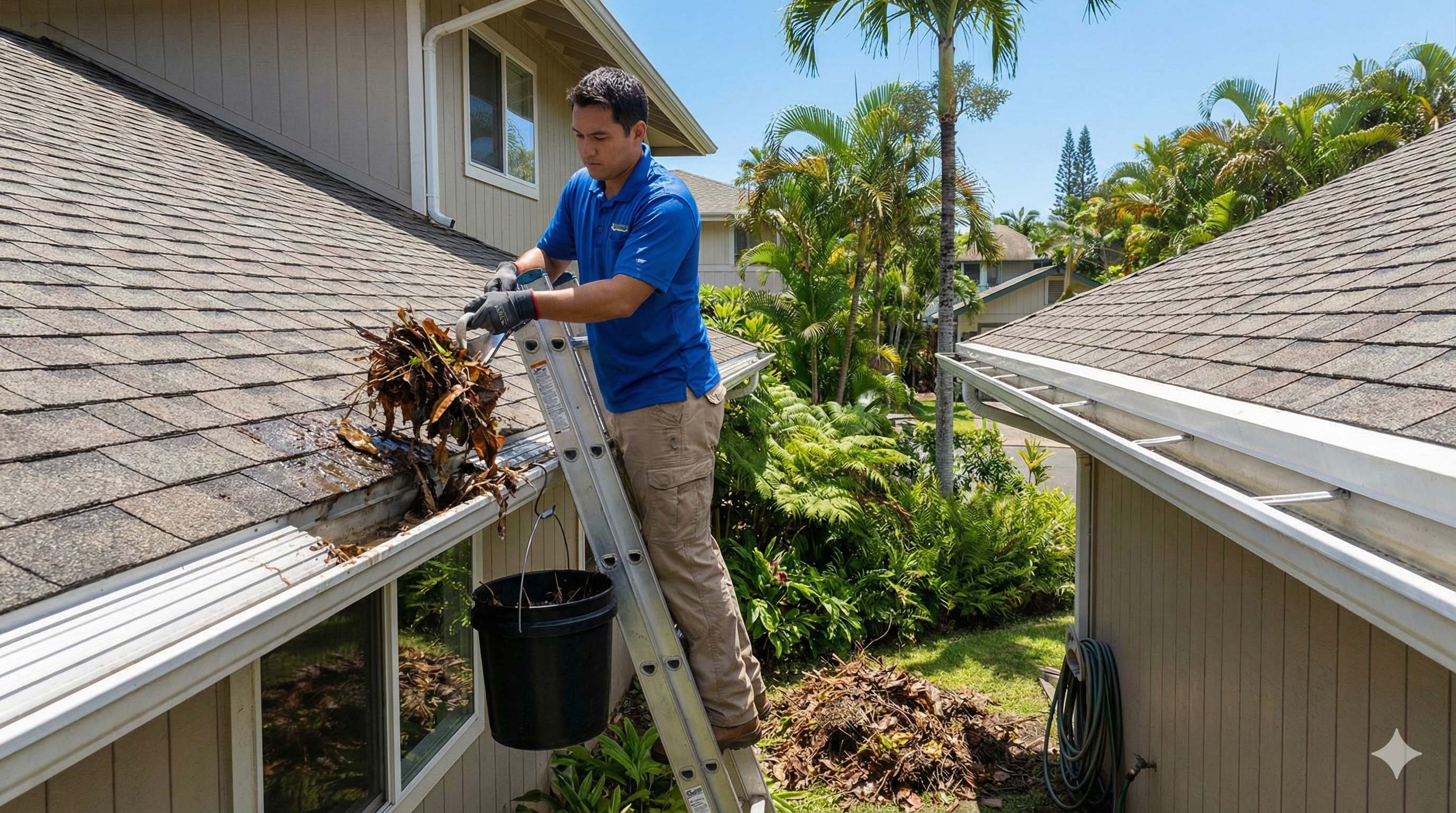 Gutter cleaning service in Oahu - Oahu Roof Support