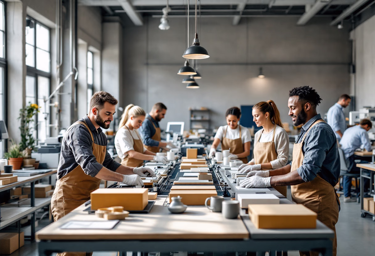 image of assembly process (for a manufacturing plant)