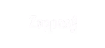 Zappos company logo in white text with distinctive '!' symbol at the end.