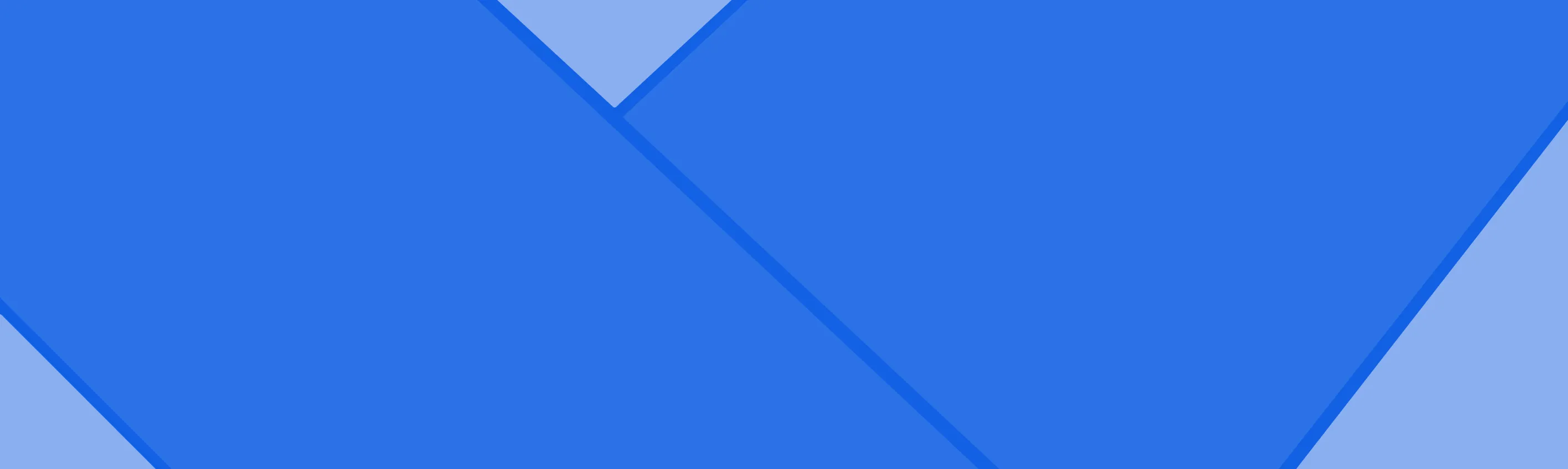 Abstract geometric background featuring overlapping blue shapes with diagonal lines and varying shades of blue.