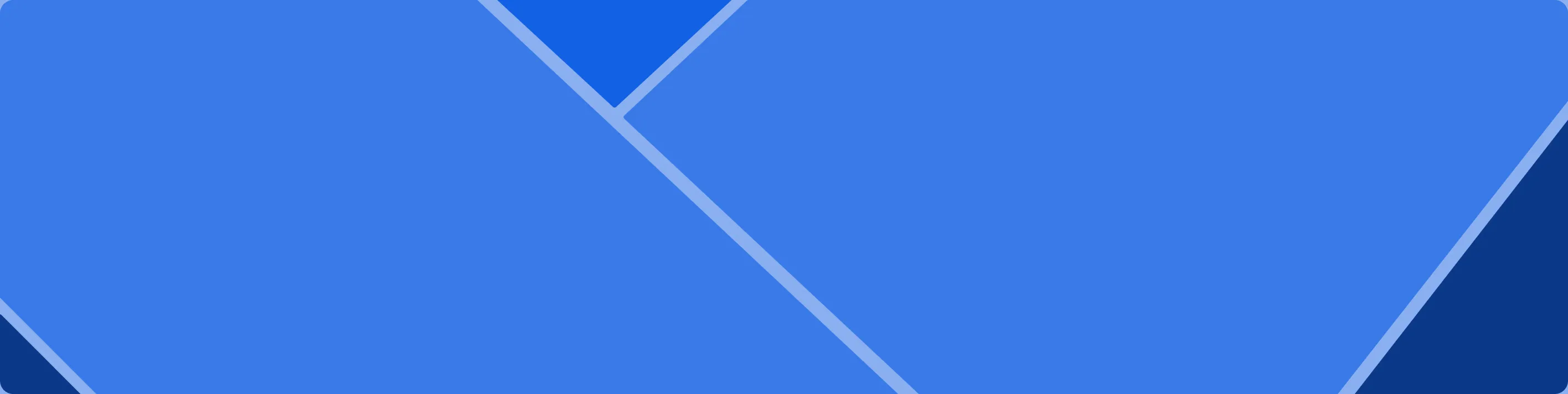 Abstract geometric pattern of overlapping blue rectangles with rounded corners.
