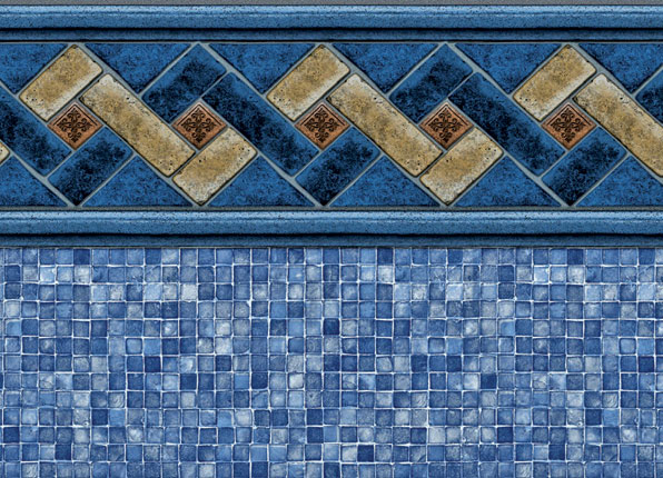 Mountain Top / Blue Mosaic Latham vinyl pool liner installed by High Tide Pools & Spas, Cincinnati OH