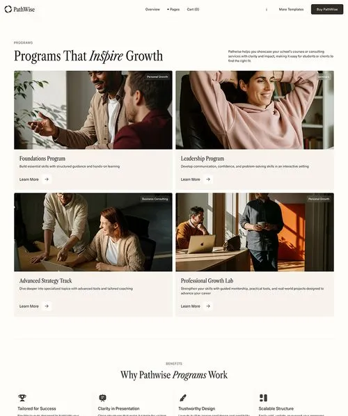 Schools Coaching Webflow template 