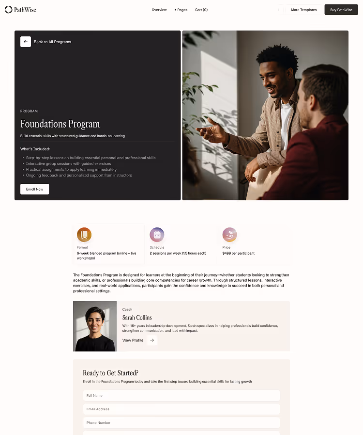 Schools Coaching Webflow template 