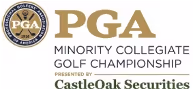 Logo for the PGA Minority Collegiate Golf Championship presented by J.P. Morgan Asset Management and J.P. Morgan Private Bank.