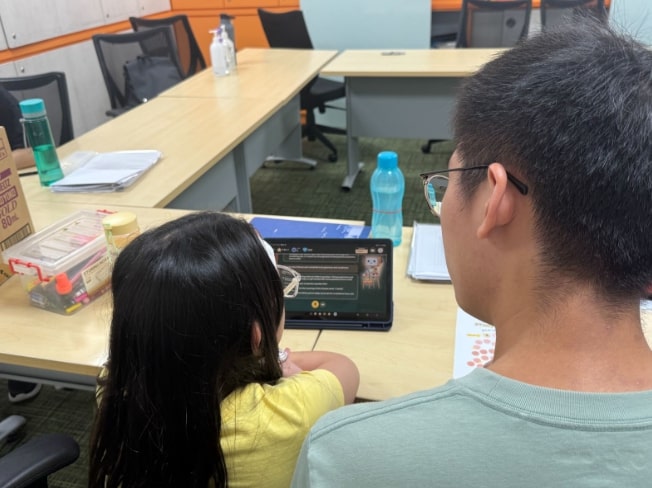 Students exploring Luminee Learning’s AI-powered platform, making revision more engaging and effective.