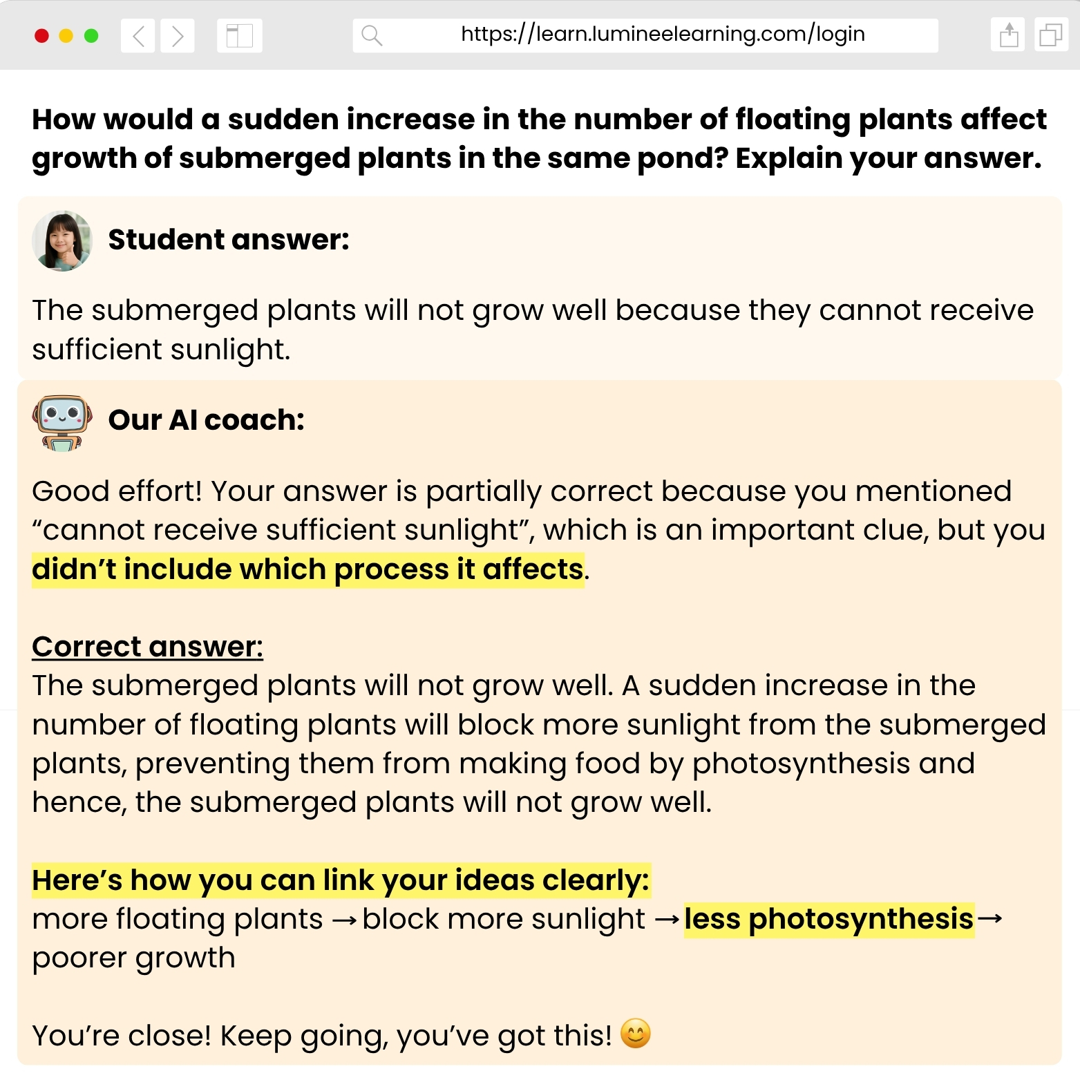 Students using Luminee’s AI tutor to receive instant personalised learning feedback, ideal for Singapore primary students preparing for exams.