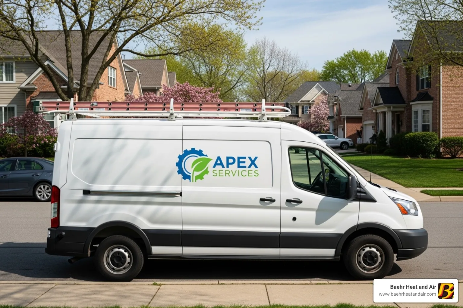 Baehr Heat and Air service van - heat pump repair grass valley ca