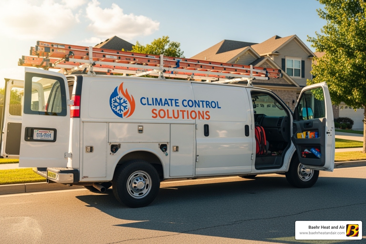 professional technician's van with logos - emergency ac repair auburn