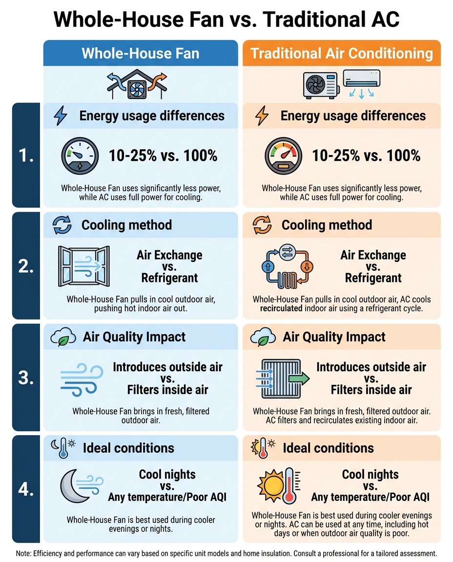 Whole-House Fan vs. Traditional AC Comparison