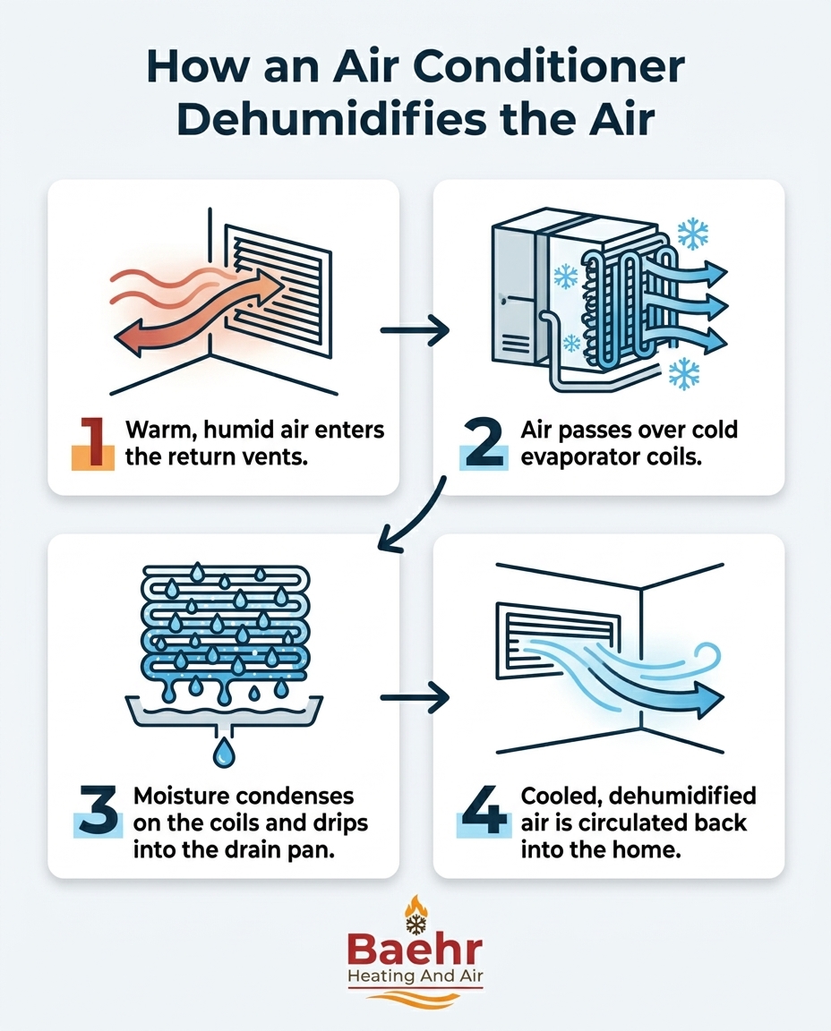 How an Air Conditioner Dehumidifies the Air
