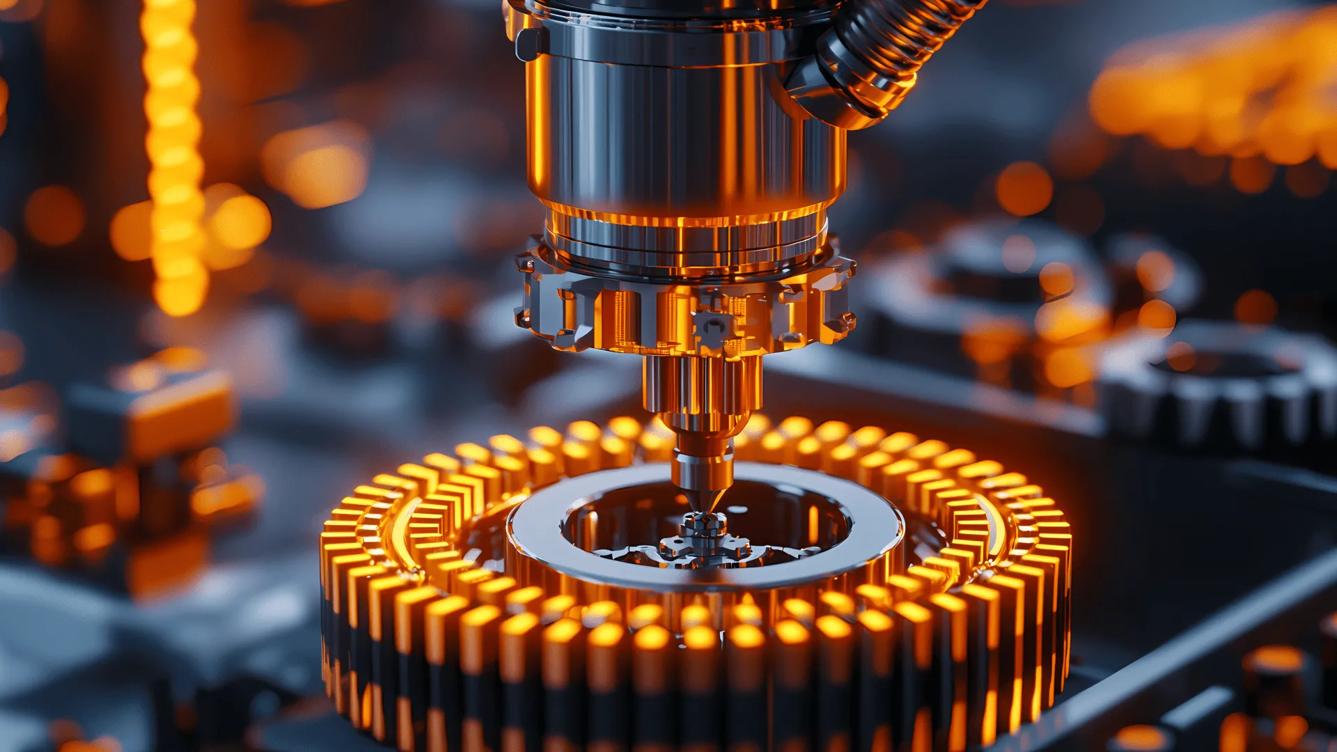 Close-up of an industrial manufacturing componen