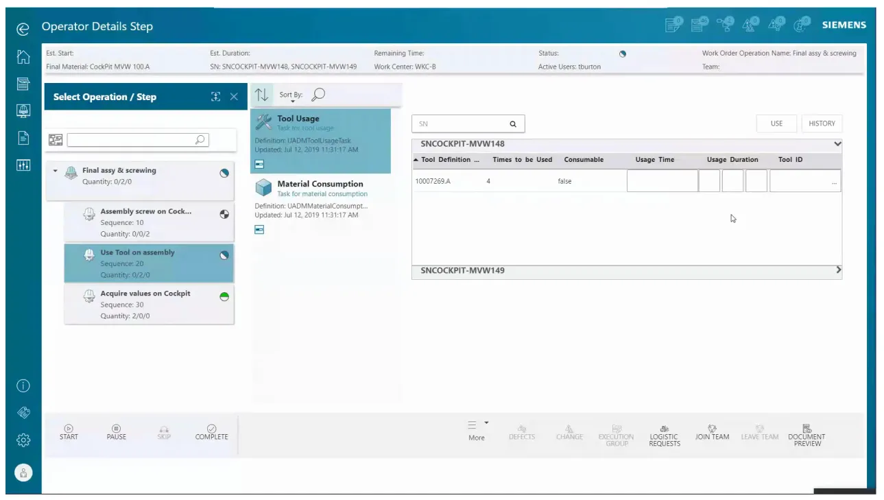 Siemens Opcenter Execution Discrete (SIMATIC IT UADM)